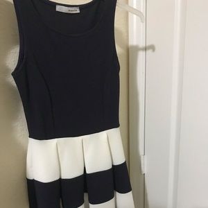 Navy Blue and White Dress